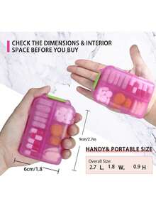 7-Day Portable Pill Case With Medicine Labels, Mini Travel Medication Storage Box, Daily Essentials - Multicolor - View 5