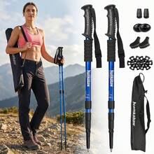 1/2 Stücke Wander- und Trekkingstöcke - Aluminiumlegierung stoßabsorbierend, leicht, verstellbar für Männer und Frauen, Outdoor-Wanderstöcke, Camping- und Kletterausrüstung, tragbar mit verstellbarer Höhe, leicht zu transportieren. Ideales Urlaubsgeschenk - Verschiedenfarbig - Übersicht 12