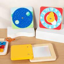 1 Set Wooden Busy Board Magnetic Fridge Game, Children's Cognitive Hand-Eye Coordination Training Educational Toy Decoration Christmas Gift Set - Multicolor - View 3
