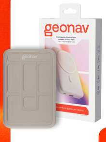 Power Bank por Indução 10.000 mAh com Suporte Dobrável Geonav - Off White - Damasco - Visão 8