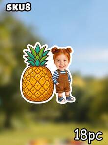 Custom Children's Tropical Fruit Face Banner, 1st Birthday Hanging Flag, Summer Yard Decoration Garland, Baby Shower Party Decor, Tutti Frutti Party Favors, Children's Milestone - Multicolor - View 21