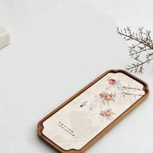 1pc Elegant Rectangular Wooden Tray, Multi-Functional Lotion Bottle Holder, Perfect For Stylish Bathroom Countertop Storage, Ideal For Bathroom Accessories, Chic Home Decor, And Thoughtful Housewarming Or Holiday Gift - Beige - View 5