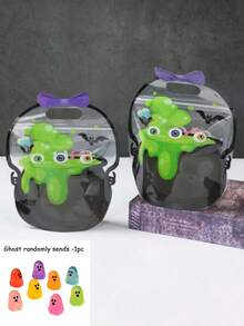 10 pièces/1 pièce Sacs cadeaux de bonbons en forme de chaudron d'Halloween, sacs cadeaux de fête avec poignée transparente, Halloween Truc ou Traite, convient pour les collations, les desserts et les fournitures de fête, décoration d'Halloween pour la maison, décoration de chambre, cadeaux d'Halloween, cadeaux de fête - Plusieurs styles - Voir 12