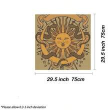 1pc Mysterious Sun And Moon Snake Altar Tablecloth Starry Sky And Celestial Elements Tarot Cards Divination Room Decoration - Black - View 8