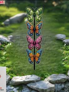 1pc Acrylic Butterfly Garden Stake | Rustic Style, Multi-Color Decorative, Suitable For Garden, Yard, Balcony And Other Outdoor Decor - B - View 6