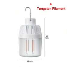 1 Pieza Luz Portátil De Ahorro De Energía Led Con Batería Recargable, Bombilla Colgante De Alta Potencia Para Iluminación Interior Y Emergencia. - Blanco - Ver 16