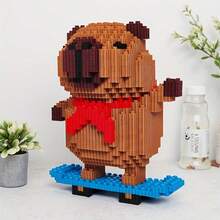 850pcs Capybara Skateboard Mini Building Blocks Set, Cute Creative Team Puzzle Game, DIY Handmade Small Particle Stacking Stress Relief Adult Toy, Birthday Party Decoration, Room Decor Craft, Valentine's Day, Christmas, Halloween Gift - Multicolor - View 2