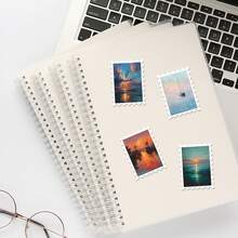 36PCS Vintage Seascape Sunset Stickers, Retro Oil Painting Style & Ocean View Aesthetic Cutout Sticker Set For Journals, Scrapbook, Planner & Collage - Stamp - View 5
