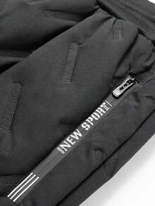 Men's Winter Quilted Warm Pants, Fleece Lined Drawstring Zipper Pocket Snow Pants - Black - View 6