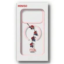Miniso Marvel Spider-Man Cartoon Magnetic MagSafe Protective Case Is Compatible With Iphone 17/17 Pro Max/16/17 Pro/15/14/16 Plus/17 Air/13/15 Pro/12/15 Plus. Ideal For Students, This Drop-Proof Hard Case Is Compatible With Apple Devices. - Pink - View 5