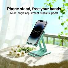 1pc Foldable Portable Desktop Stand For Travel, Binge-Watching, And Lazy Use, Dual-Function Stand For Phones And Tablets In Dorms - Phone Stand - View 2