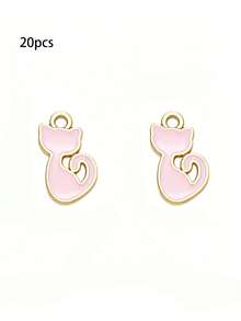 20pcs Multi-Color Cartoon Cat, Dog, Horse Oil Drip Pendant DIY Alloy Jewelry Accessories Necklace Bracelet Decorative Charms - 20pcs - View 39