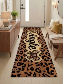 DAJIANG 1pc Pink Bow Leopard Print Rug, Kitchen Rug, Hallway Rug, Suitable For Bathroom, Kitchen, Outdoor, Bedroom, Living Room, Bedside, Decorative Rug, Machine Washable, Easy To Clean, Entryway Mat, Non-Slip Backing, Bedroom Decor Rug - Multicolor - View 6