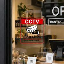 24/7 CCTV Surveillance Warning Static Window Sticker Waterproof Security Camera Decal Sign For Retail Store House Business Glass Door - CCTV Warning Window Sticker - View 5