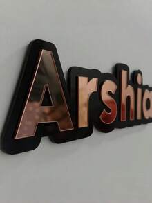 Custom Decorative Double-Layer Acrylic Name Plate, Personalized Letters, Stunning 3D Mirror Effect, High-End Wall Decor, Suitable For Nursery, Wedding And Home Scenes, Exquisite Custom Decorative Sign, Meets Various Celebration Decoration Needs - Multicolor - View 2