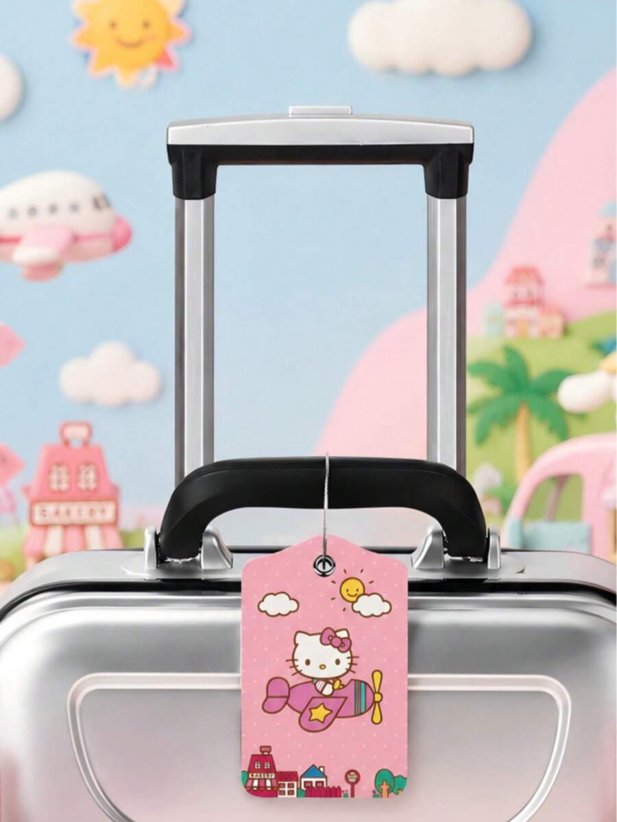SANRIO 1個/2個可愛卡通旅行行李吊牌,便攜式行李箱識別吊牌附金屬環,Kawaii包包掛飾,適用於背包、行李箱及日常旅行 - 彩色 - 查看 1