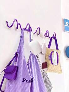 Creative Wave Design Metal Wall Hooks - Elegant Nordic-Style Coat And Hat Holders With Smooth Curved Shapes, Suitable For Home Organization, Hotel Decoration, And Fashion Store Displays, Multi-Function Hooks For Hanging Jackets, Hats, Bags, Umbrellas - Multicolor - View 7