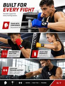 1 Pair Elastic Boxing Hand Wraps, Muay Thai Fighting Combat Sanda Sports Protective Gear, Breathable And Sweat-Absorbing, Suitable For Boxing Sports, Boxing Training, Multiple Colors Available, Personalized Boxing Hand Wraps - Multicolor - View 3