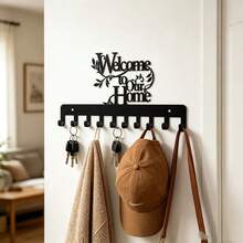 Warm Home Sweet Home Iron Wall Decor Hooks, New Home Moving Gift Wall-Mounted Coat Rack, Home Entryway Key & Bag Storage Hooks, Creative Metal Multi-Hook Organizer, Halloween, Holiday, Home Decor Item - View 8