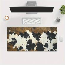 1pc XXL Black, White, And Gray Asymmetric Pattern Gaming Mouse Pad / Desk Mat 2MM Thick Rubber Base, Non-Slip Bottom, Stitched Edges, Mooth Surface, Office Desk Accessories, University Essentials, Dorm Room Study Mat, Laptop Desk Protector - A - View 11
