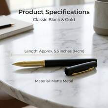 8PCS Simple Matte Black Ballpoint Pen Gold Plated Writing Tip Clean Quick Dry Ink Pen For Student Journal Business Gift - Sets - View 7