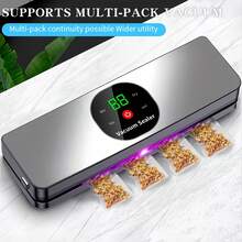 Vacuum Sealer Machine With Digital Display, Automatic Food Sealing Machine, Compact Mini Vacuum Packaging Machine, Suitable For Meat, Vegetables And Fruit Storage, Comes With 10 Vacuum Bags, Ideal For Meal Prep And Camping Use - Multicolor - View 3