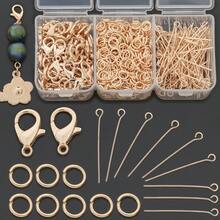 300/350/380pcs DIY Jewelry Making Head Pins With Lobster Clasp, 9-Pin, Jump Rings, Cuttable And Bendable Beading Pins, Suitable For DIY Hand Accessories, Necklace, Hair Clip Decorations, Earring Connector Pins, Spring Clasps, Bag Accessories Making Materials, DIY Jewelry Making Accessories - Lobster Claw Clasp & 9-pin & Jump Ring - View 6