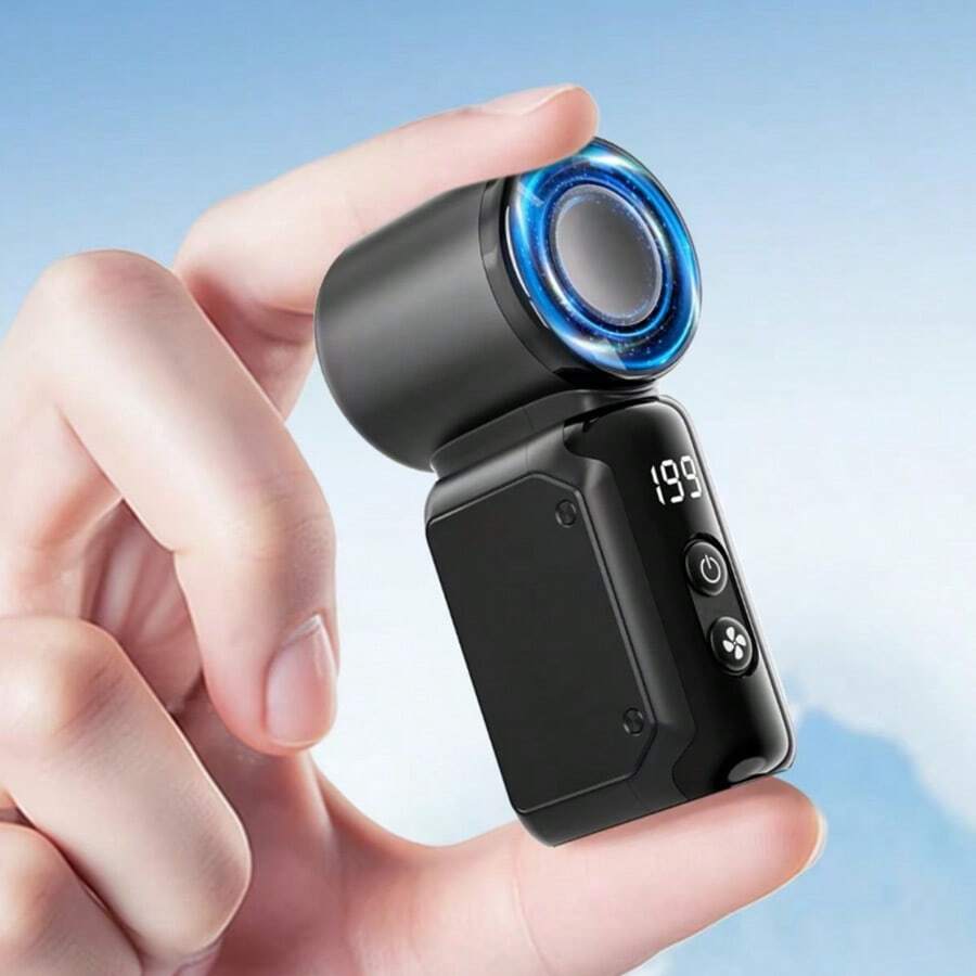 Portable Quiet Bladeless Mini Electric Fan, Suitable For Outdoor, Travel, Office Use, Travel Accessory, Battery Capacity: 500mAh
