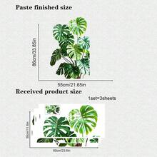 大尺寸龜背葉牆貼 | 可移除熱帶植物牆貼 | 自黏式綠色葉片壁飾，適用客廳、臥室、浴室、辦公室居家裝飾 - 多色 - 查看 6