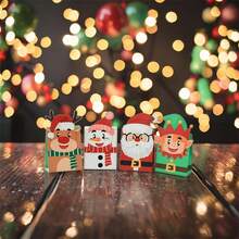 4/8/12pcs 3D Santa Snowman Reindeer Elf Party Box Packs, Xmas Goodie Boxes For Holiday Party Favors, Gift Boxes For Christmas Party Decorations - View 4