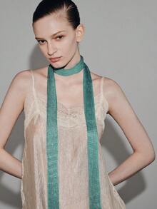 Noxbound 1pc Women Solid Fringe Decor Fashion Scarf For Daily Life Accessories - Green - View 5