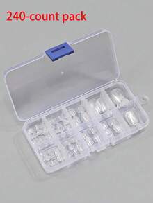 美感假腳趾甲片 精確貼合格紋盒裝 耐用樹脂腳趾甲片 適合美甲愛好者 全覆蓋短法式尖端 泳池完美造型 女款假腳趾甲片 海灘必備 泳池用品 度假配件 - 多色 - 查看 14