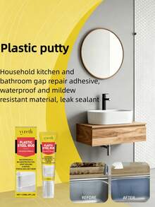 Waterproof & Mildew-Resistant Epoxy Putty Sealant Adhesive For Home Gap Repair, Suitable For Kitchen & Bathroom Wall Tile Leak Repair - A - View 2