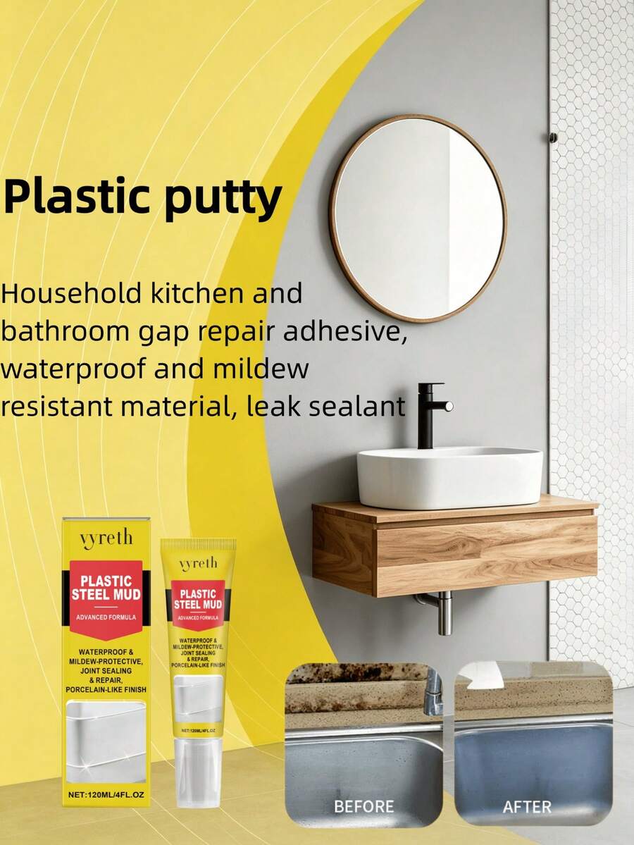 Waterproof & Mildew-Resistant Epoxy Putty Sealant Adhesive For Home Gap Repair, Suitable For Kitchen & Bathroom Wall Tile Leak Repair