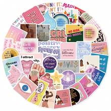52pcs Vision Board Exquisite Cartoon Fun Stickers DIY Decorative Skateboarders Account Guitar Stickers School Supplies - Multicolor - View 10