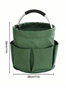Foldable Outdoor Storage Bucket, Portable Multi-Pocket Tote Bag With Handle And Drawstring Lid, Suitable For Picnic, Camping, Gardening, Travel - Multicolor - View 6