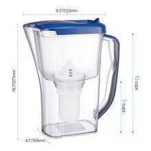 Jarra con Filtro de Agua de 9 Tazas con Filtro 5 Etapas, Plástico, con Indicador de Cambio de Filtro, sin BPA, Duración de 3 Meses o 150 L, Reduce la Cal, el Plomo, el Cloro y los Olores - 150 L - Ver 10