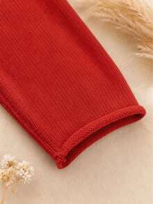 Plus Size Women's Soft Round Neck Sweater, Vintage Fresh, Solid Color Casual Minimalist Versatile, Lightweight Knit Fabric For Summer And Autumn - Red - View 7