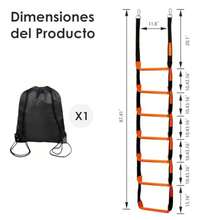 Escalera de Cuerda Marina de 7 Peldaños, Escalera Portátil para Barco, para Subir Escaleras, Ideal para Piscina, Ático, Parque Infantil, Patio, Kayak, Rescate, Muelle, Escalera de Baño Exterior - Multicolor - Ver 4