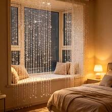 Luxury Teardrop Crystal Bead Curtain, Transparent Acrylic Bead Curtain, Indoor Hanging Decoration, Universal Partition Decor Suitable For Entrance/Window/Wedding Scenes (DIY Required) - Beaded Curtain - View 3