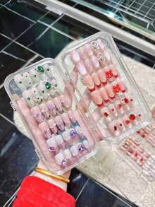 1pc Portable Nail Art Storage Box, Multi-Layer Nail Polish Organizer, Includes Nail Art Tape Set, Essential For Nail Artists, Compact Travel Nail Art Storage Box, Nail Art Tool Set - Multicolor - View 5