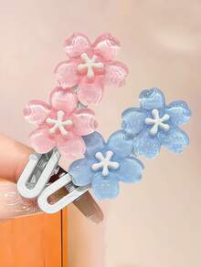 10/5pcs/Set Iridescent Transparent Hair Clips, Butterfly & Flower Designs, Clear Sweet Cute Hair Accessories - Suitable For Girls And Teenagers, Perfect For Daily Wear, School, Vacation, Commuting, Spring Outings, Photography And More - Multicolor - View 3