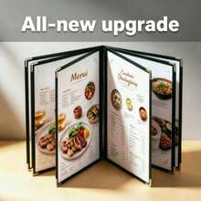 Carte de meniu transparentă cu foi libere, format A4, carte de rețete cu copertă transparentă din PVC, dosar pentru meniuri de restaurant, dosar pentru casa de marcat pentru restaurant, meniu de restaurant, depozitare în bucătărie, accesorii de bucătărie - Multicolor - Vizualizare 14