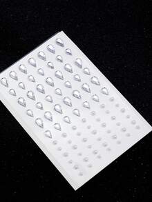 1組免穿孔黏貼式眉毛、嘴唇、額頭身體與臉部飾品 - 彩色 - 查看 2