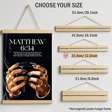 1pc Matthew 6:34 Bible Verse Canvas Wall Art Holding Coffee Painting Modern Christian Scripture Poster Melanin Fashion Aesthetic Room Decor For Living Room Unframed/Framed/Wooden Hanging - Pattern - View 17