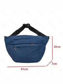 Casual Waist Bag Fanny Pack Unisex Crossbody Bags Chest Bag Large Capacity Shoulder Bag Waist Pack New Belt Bag - Blue - View 5