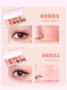 PINKFLASH Eyeshadow Palette With Buildable Blendable Colors And Long-Lasting Powder Texture, Contains Matte And Shimmer Finishes For Multi-Purpose Makeup Looks. It's For Gen Z And Y2K Styling, An Ideal Gift For Valentine's Day And New Year.F35 - #BB02 - View 3