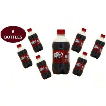 Dr Pepper Bebida Refrescante Carbonatada, Sabor Audaz y Refrescante, Paquete de 6 Botellas