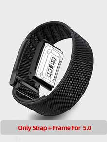 1pc Elastic Nylon Watch Band, Suitable For 5.0/4.0, Breathable Protective Sports Wristband, Compatible With 5.0 Watch Band (Black U-Shaped Adjustable Connector) - 彩色 - 查看 1