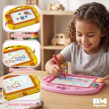 Magnetic Drawing And Writing Board For Kids, Magic Board With Sliding Eraser +3 Years - Pink - View 4
